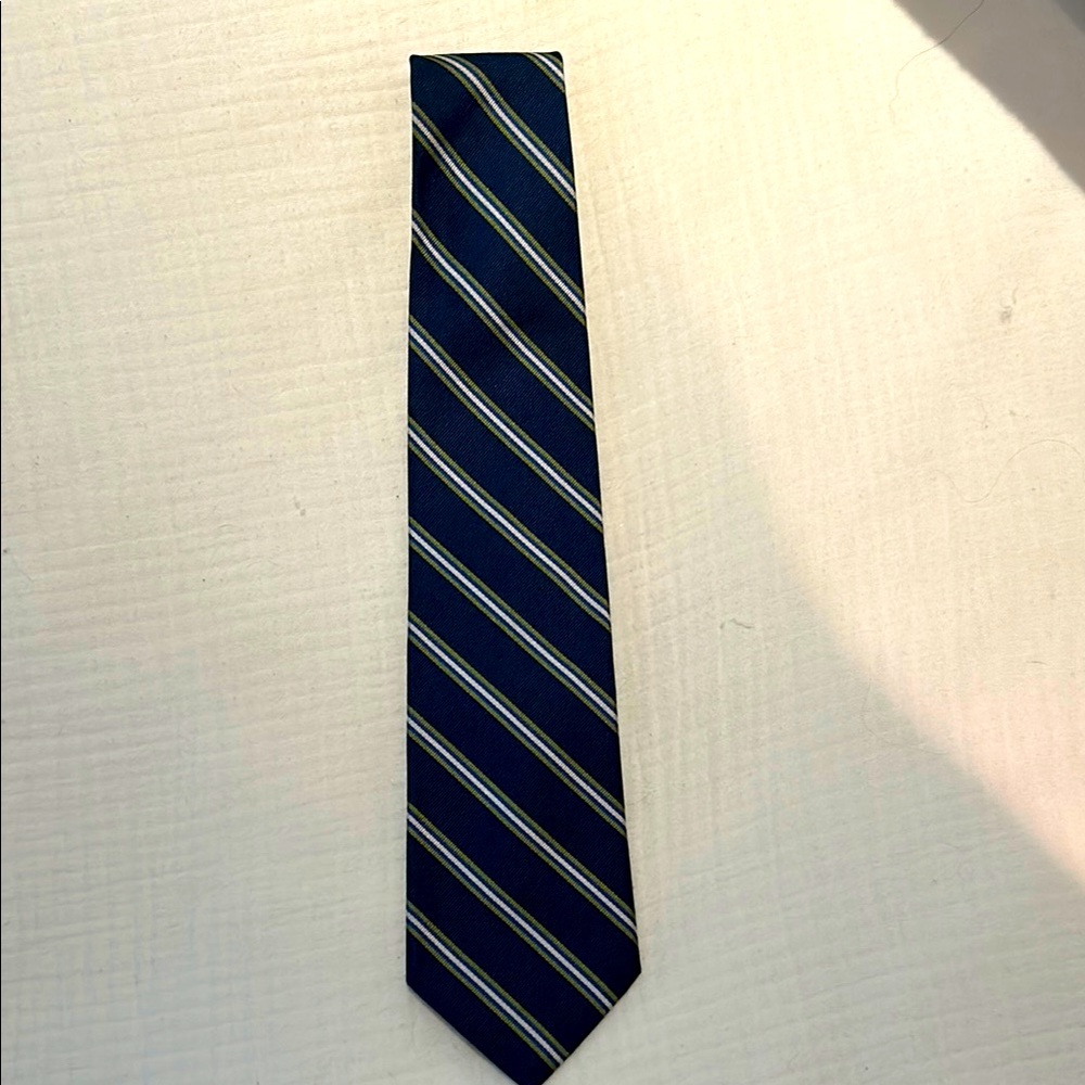 Brooks Brothers Navy and Gold Striped Tie